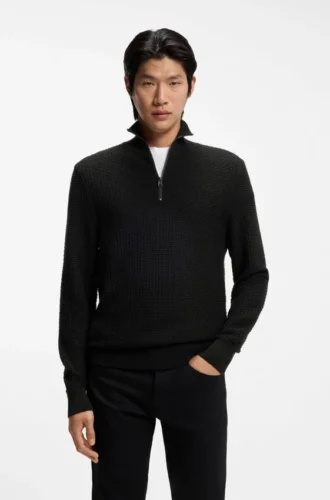 Quarter-zip sweater in cotton
