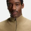 Quarter-zip sweater in cotton