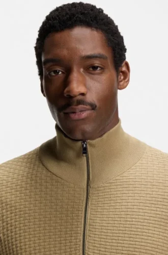 Quarter-zip sweater in cotton