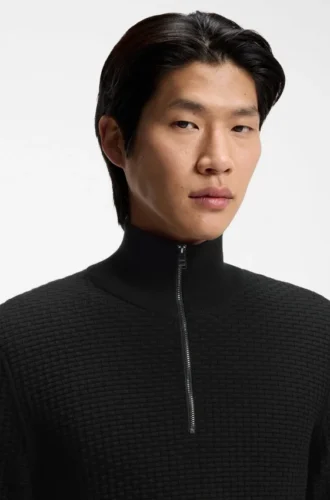 Quarter-zip sweater in cotton