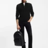 Quarter-zip sweater in cotton