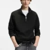 Quarter-zip sweatshirt in a cotton blend