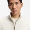 Quarter-zip sweatshirt in a cotton blend