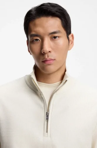 Quarter-zip sweatshirt in a cotton blend