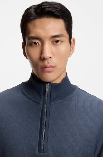 Quarter-zip sweatshirt in a cotton blend