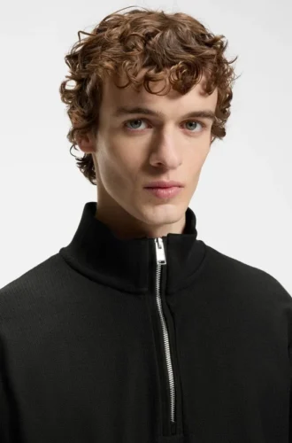Quarter-zip sweatshirt in a cotton blend