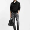 Quarter-zip sweatshirt in a cotton blend