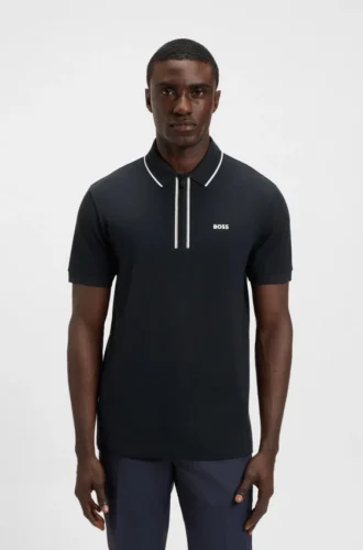 Quick-dry polo shirt in stretch cotton