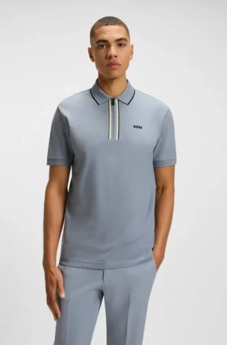 Quick-dry polo shirt in stretch cotton