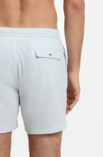 Quick-dry swim shorts in stretch seersucker