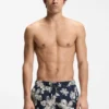 Quick-dry swim shorts with all-over print