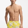 Quick-dry swim shorts with all-over print