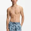 Quick-dry swim shorts with all-over print