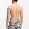Quick-dry swim shorts with all-over print