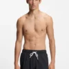 Quick-dry swim shorts with printed stacked logo
