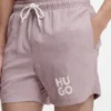 Quick-dry swim shorts with printed stacked logo