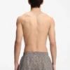 Quick-dry swim shorts with stacked-logo check print