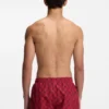 Quick-dry swim shorts with stacked-logo check print