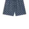 Quick-dry swim shorts with stacked-logo check print