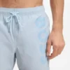 Quick-dry swim shorts with vertical logo print