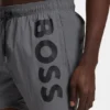 Quick-dry swim shorts with vertical logo print