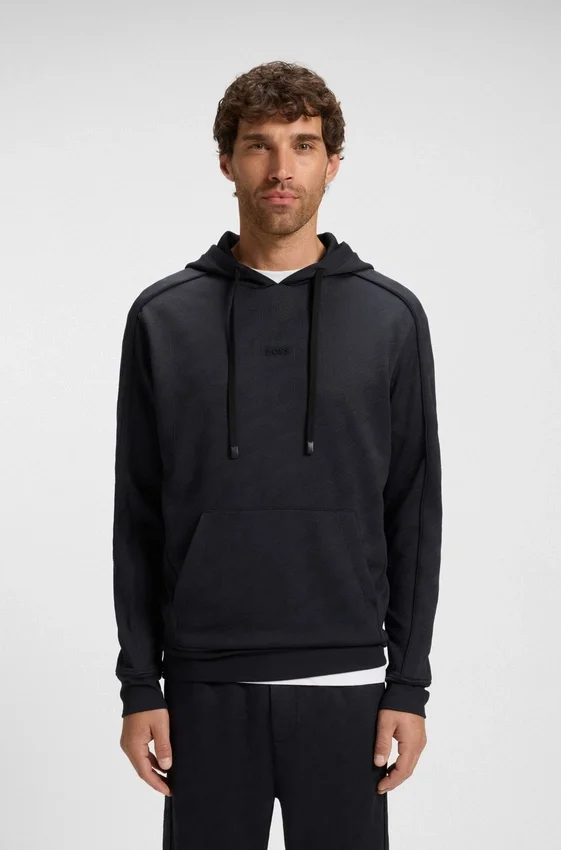 Quilted-jacquard hoodie in a regular fit Quilted-jacquard hoodie in a regular fit