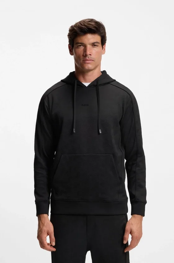 Quilted-jacquard hoodie in a regular fit Quilted-jacquard hoodie in a regular fit