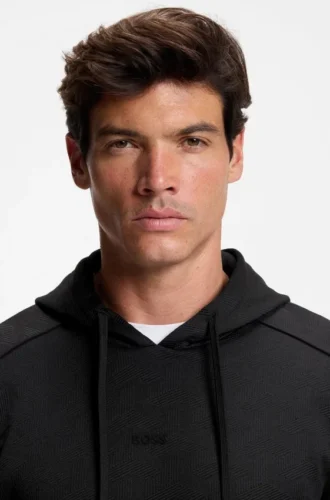 Quilted-jacquard hoodie in a regular fit