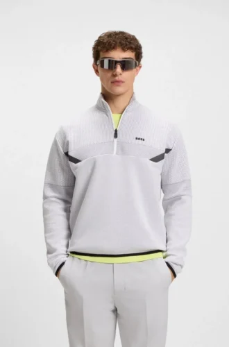 Quilted-jacquard sweatshirt in a relaxed fit