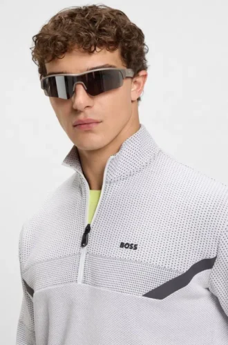 Quilted-jacquard sweatshirt in a relaxed fit