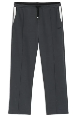 Quilted-jacquard tracksuit bottoms in a relaxed fit