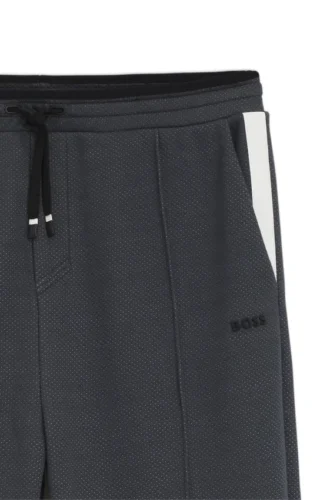 Quilted-jacquard tracksuit bottoms in a relaxed fit
