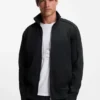 Quilted-jacquard zip-up sweatshirt in a regular fit