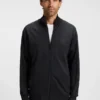 Quilted-jacquard zip-up sweatshirt in a regular fit