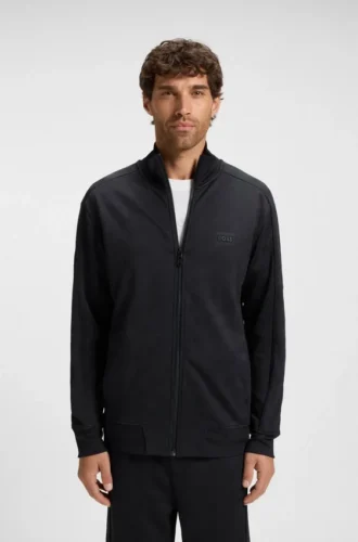 Quilted-jacquard zip-up sweatshirt in a regular fit Quilted-jacquard zip-up sweatshirt in a regular fit