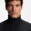 Quilted-jacquard zip-up sweatshirt in a regular fit