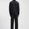 Quilted-jacquard zip-up sweatshirt in a regular fit