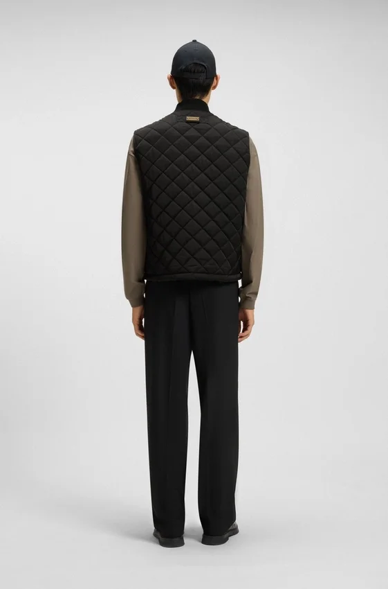Quilted-satin gilet with water-repellent finish Quilted-satin gilet with water-repellent finish