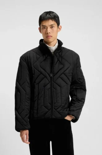 Quilted-satin jacket with water-repellent finish