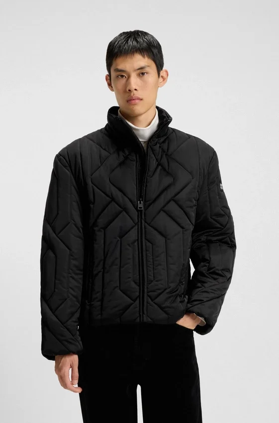 Quilted-satin jacket with water-repellent finish Quilted-satin jacket with water-repellent finish