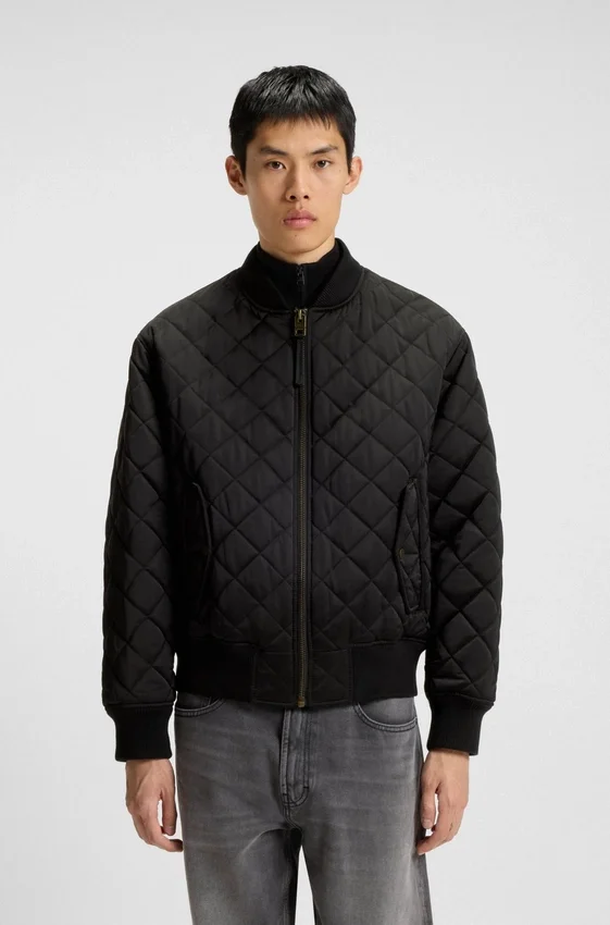 Quilted-satin jacket with water-repellent finish Quilted-satin jacket with water-repellent finish