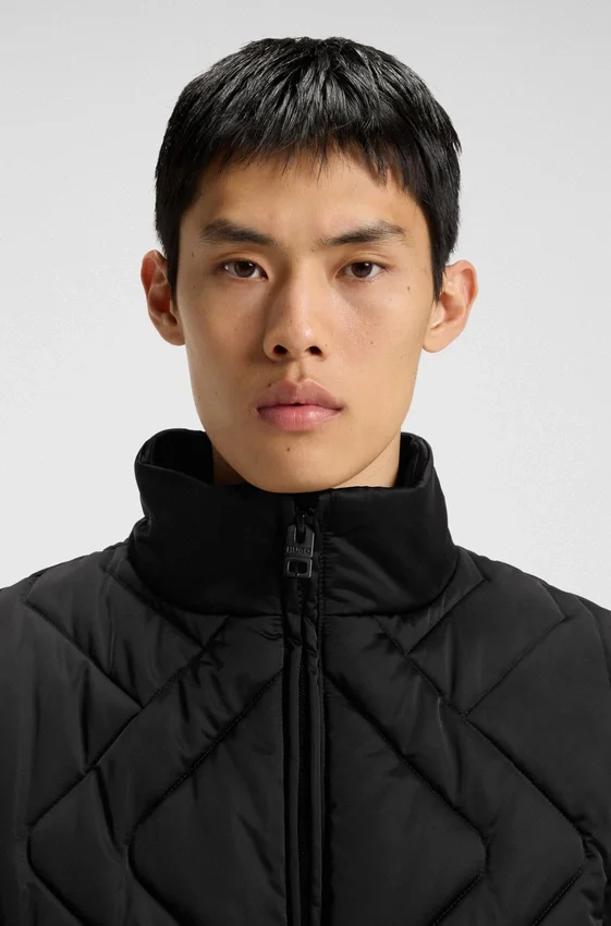 Quilted-satin jacket with water-repellent finish Quilted-satin jacket with water-repellent finish