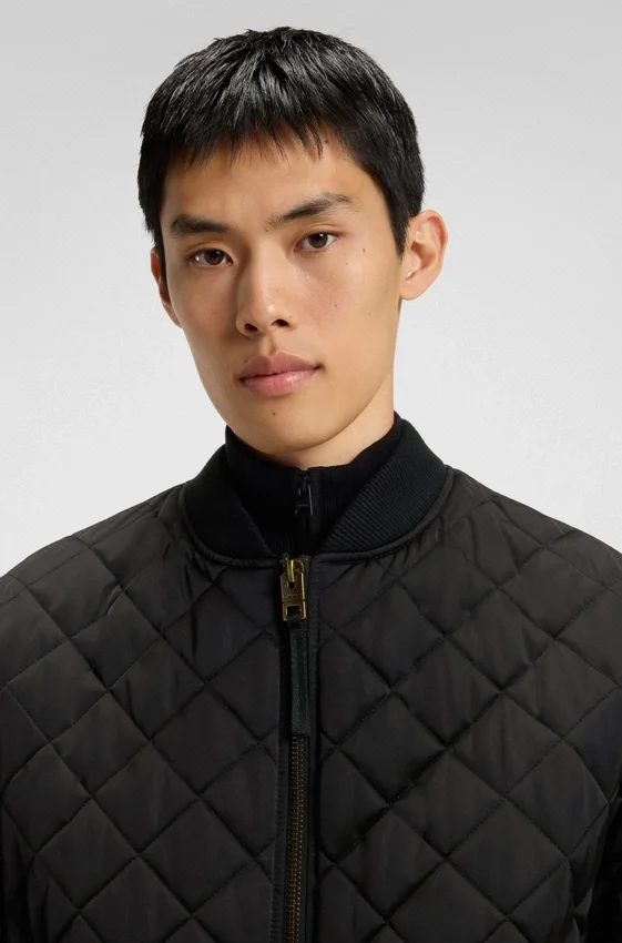 Quilted-satin jacket with water-repellent finish Quilted-satin jacket with water-repellent finish