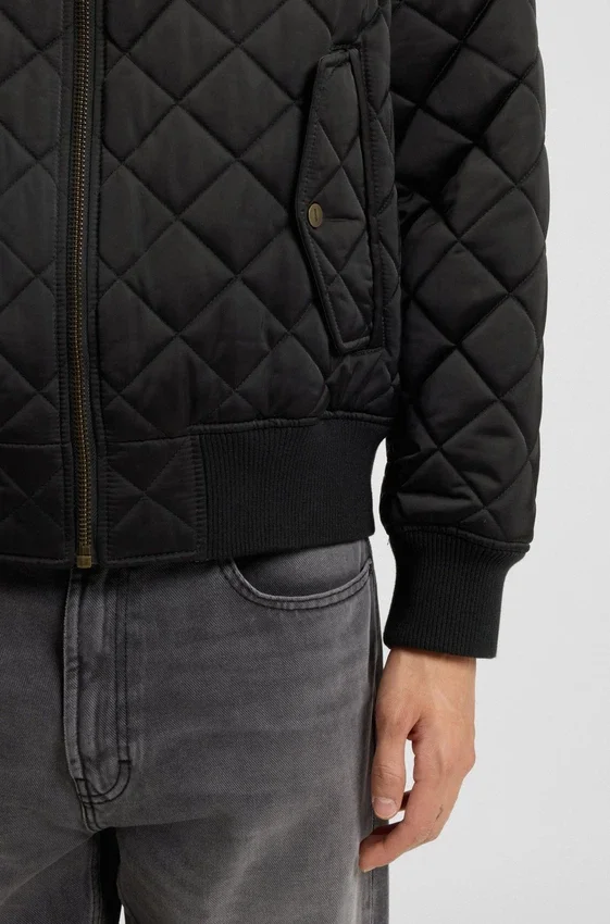 Quilted-satin jacket with water-repellent finish Quilted-satin jacket with water-repellent finish