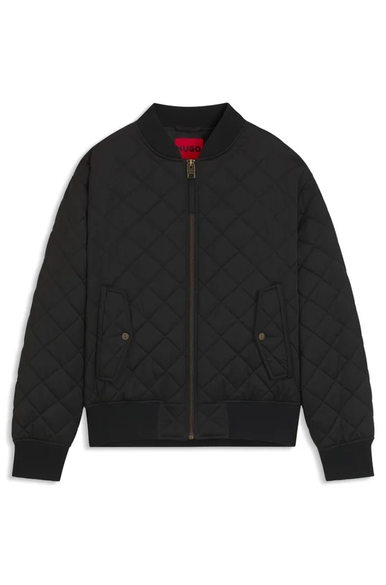 Quilted-satin jacket with water-repellent finish Quilted-satin jacket with water-repellent finish