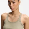 Racer-back tank top in stretch cotton