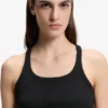 Racer-back tank top in stretch cotton