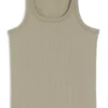 Racer-back tank top in stretch cotton