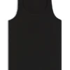 Racer-back tank top in stretch cotton