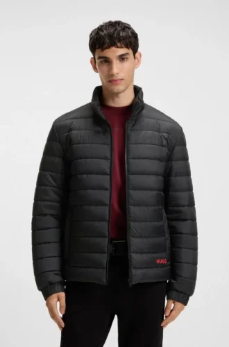 Red-logo jacket with water-repellent finish
